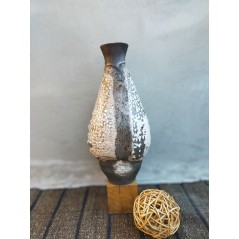 Vase unique blanc Raku