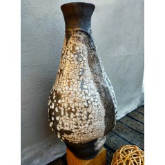 Vase unique blanc Raku