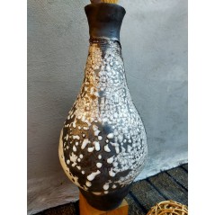 Vase unique blanc Raku