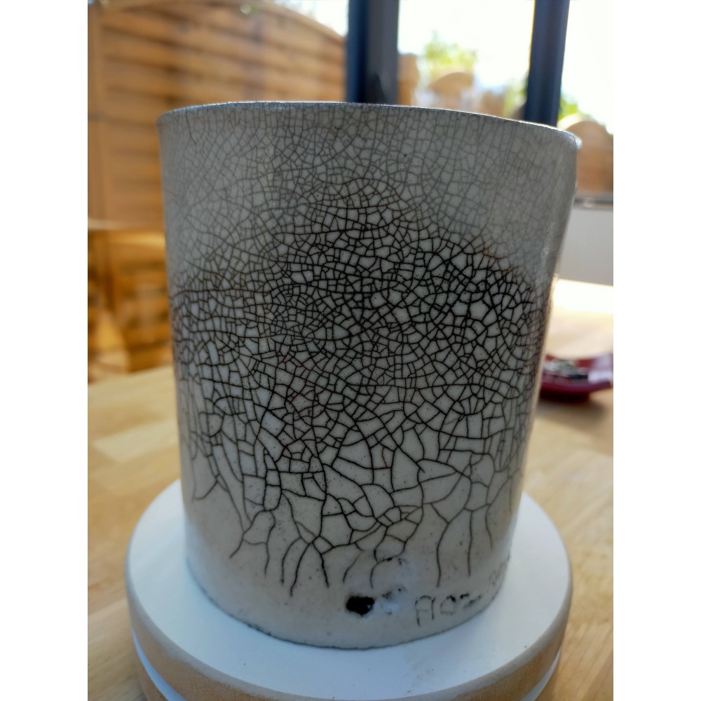 Pot raku unique Nairobi en grès | Flozraku