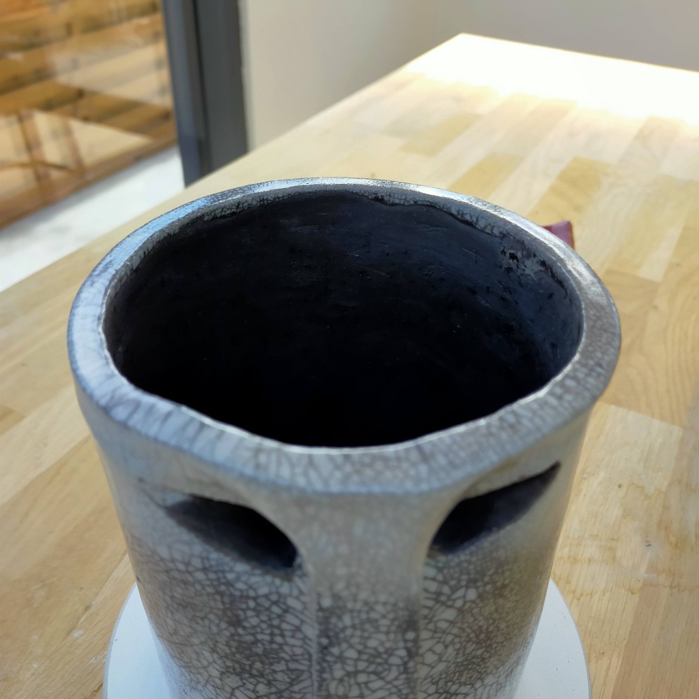 Pot raku unique Nairobi en grès | Flozraku – photo 2