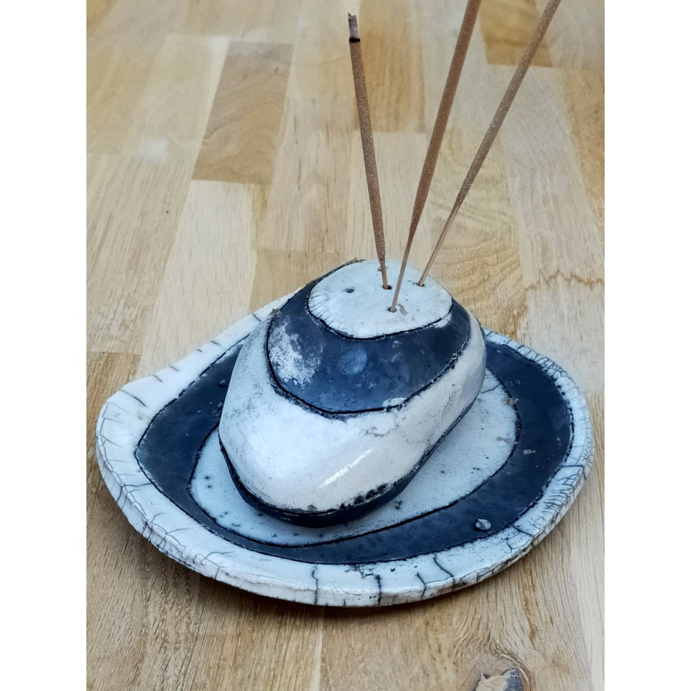 Porte-encens raku Galets amoureux | Flozraku