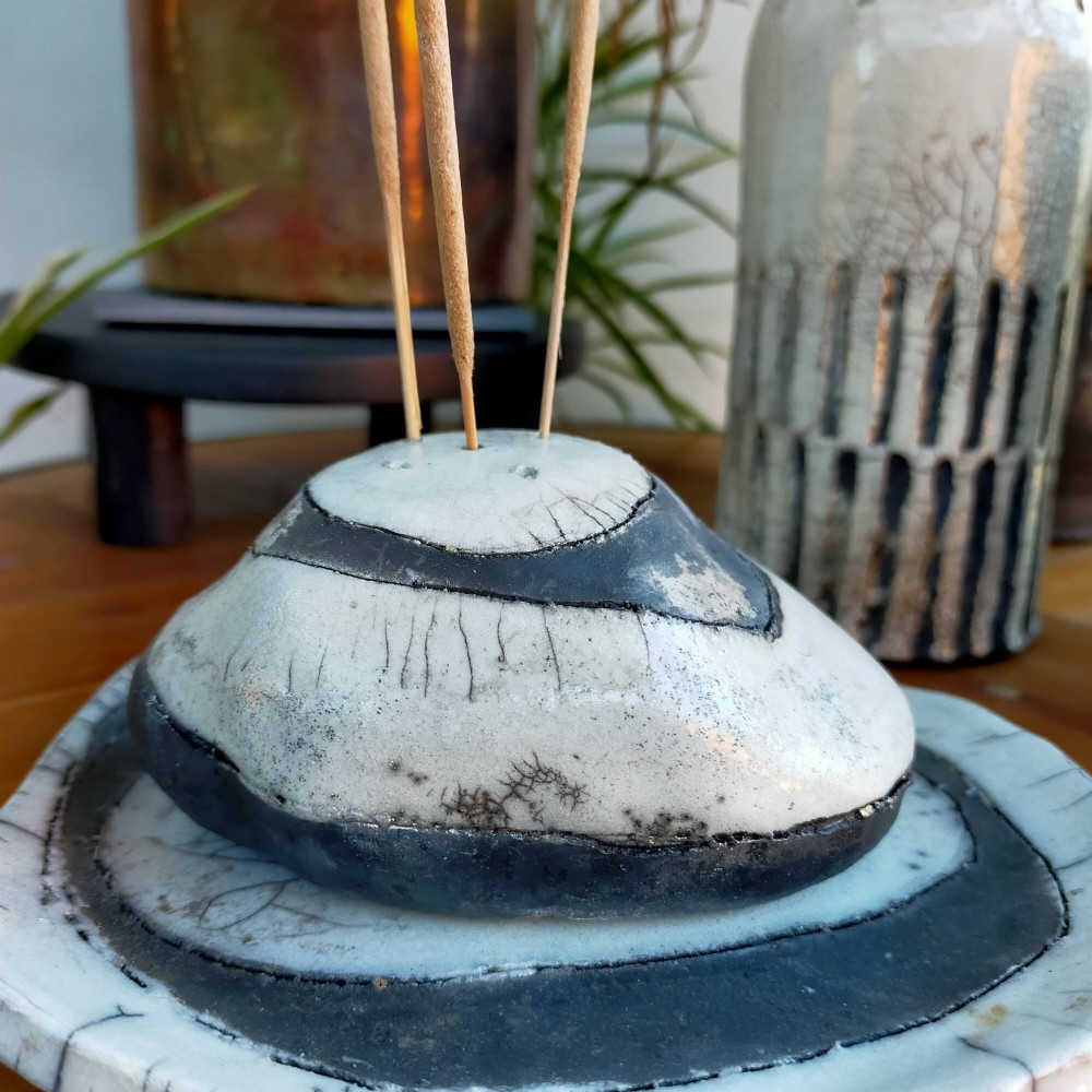 Porte-encens raku Galets amoureux | Flozraku – photo 3