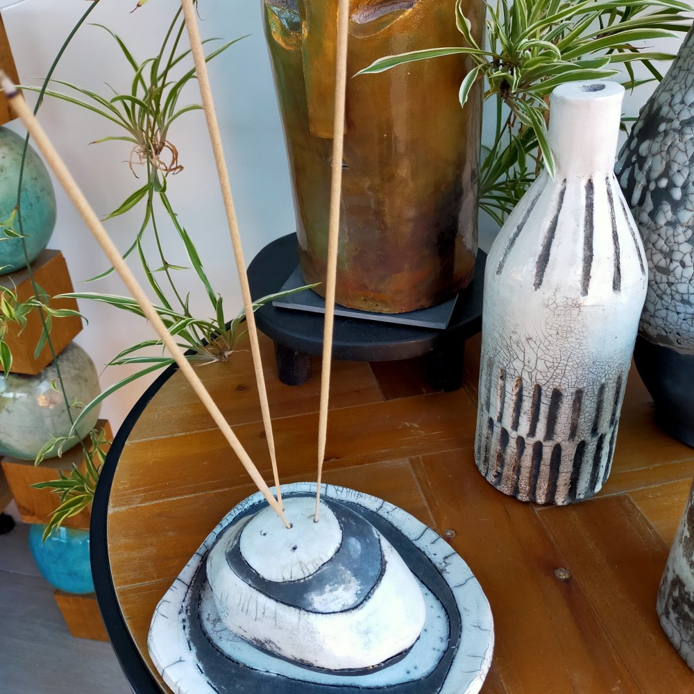 Porte-encens raku Galets amoureux | Flozraku – photo 4