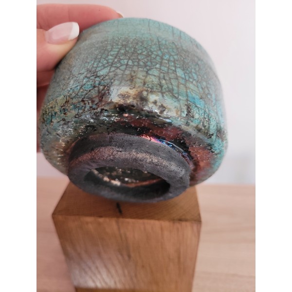 Bol RAKU turquoise unique
