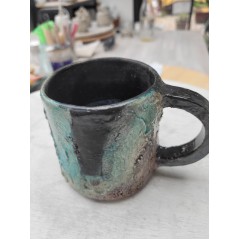 Mug unique RAKU Turquoise