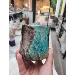 Mug unique RAKU Turquoise
