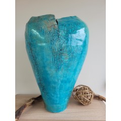 Vase Unique Raku Turquoise