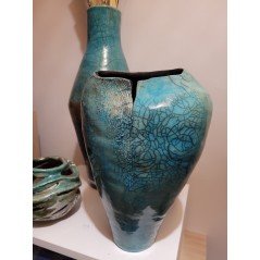Vase Unique Raku Turquoise