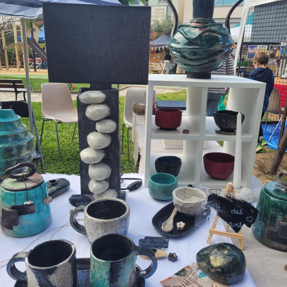 Vase raku émeraude unique | Flozraku – photo 5
