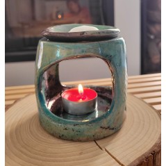Bruleur Raku unique turquoise