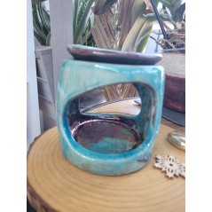 Bruleur Raku unique turquoise