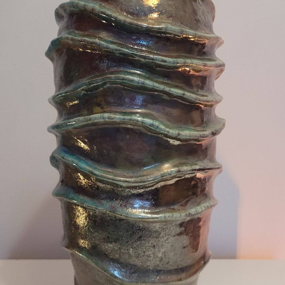 Vase raku turquoise, pièce unique | Flozraku – photo 3