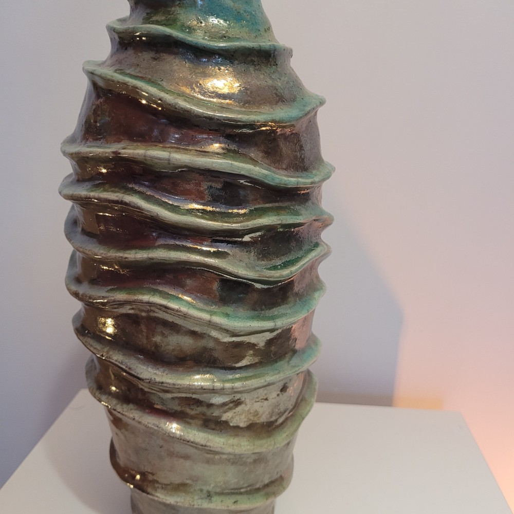 Vase raku turquoise, pièce unique | Flozraku – photo 5