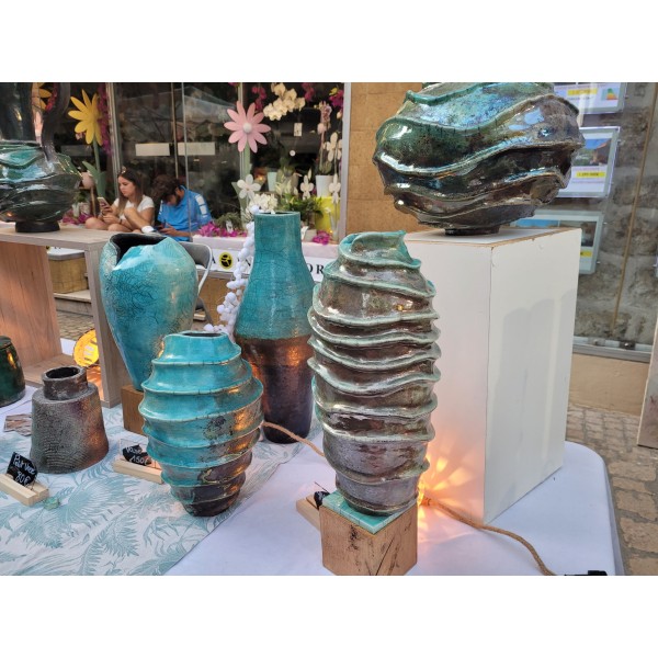 Vase unique turquoise