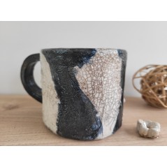 Mug Raku unique Blanc