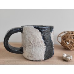 Mug Raku unique Blanc
