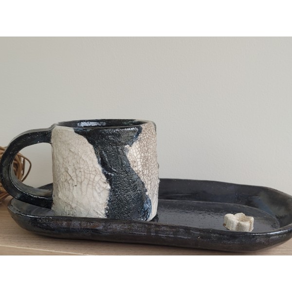Mug Raku unique Blanc