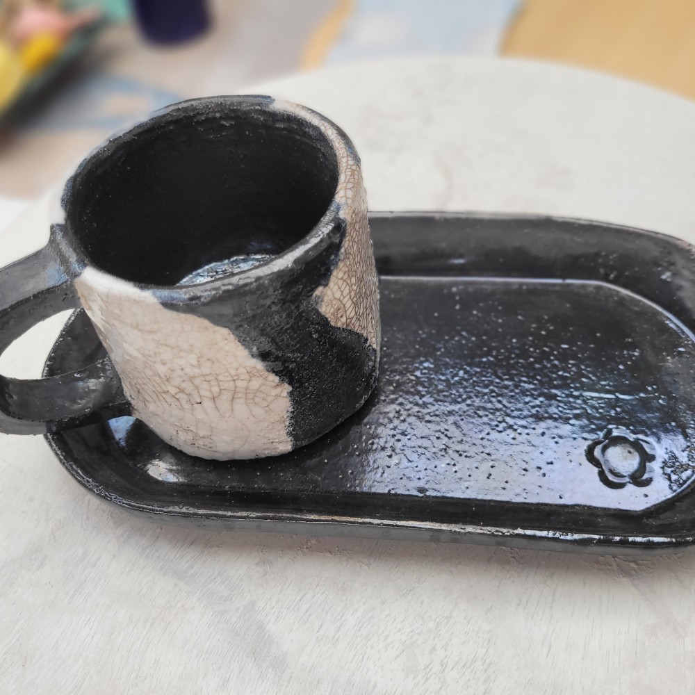 Mug raku blanc unique fait main | Flozraku – photo 4