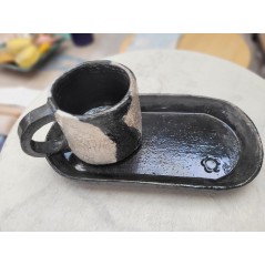 Mug Raku unique Blanc