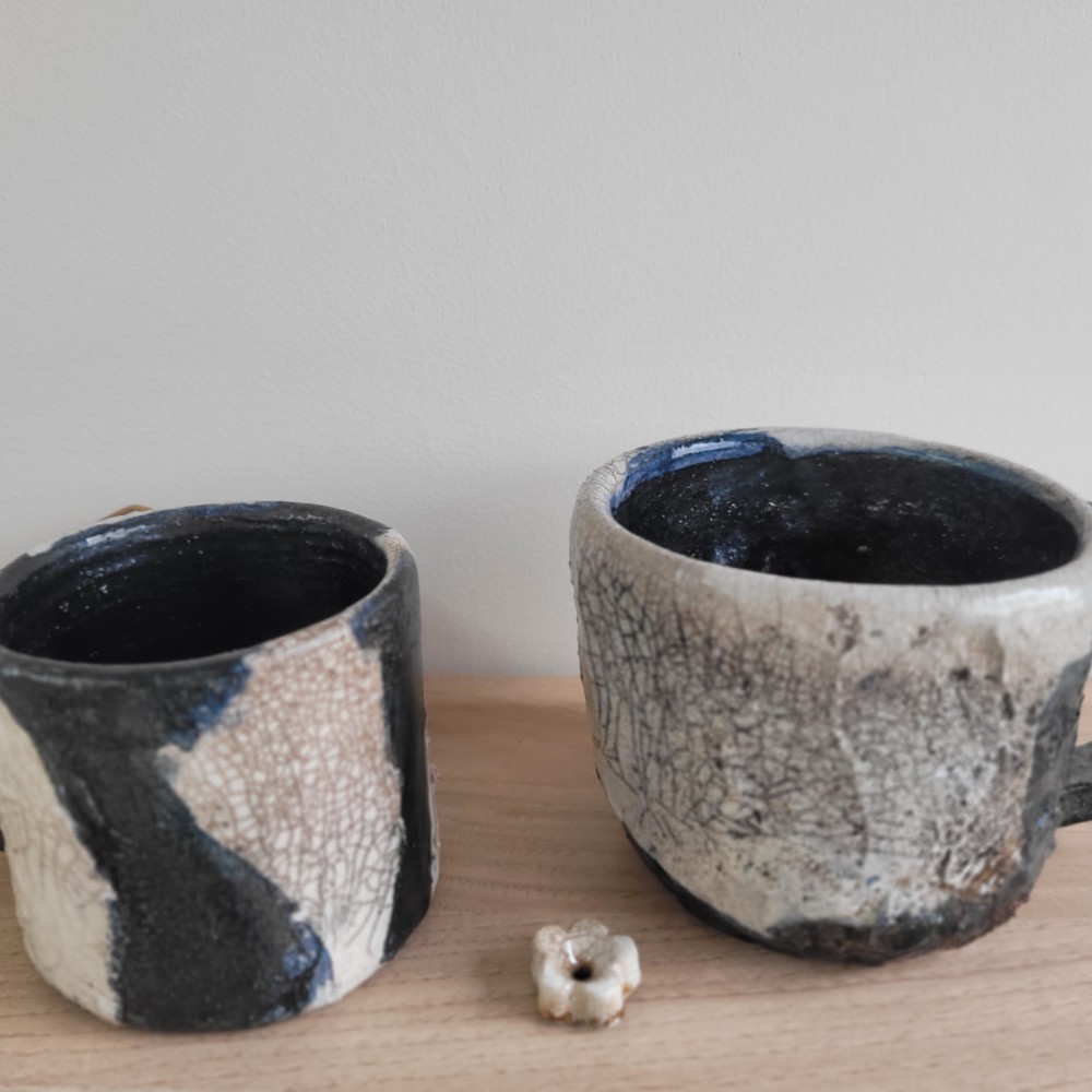 Mug raku blanc unique fait main | Flozraku – photo 5