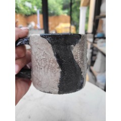 Mug Raku unique Blanc