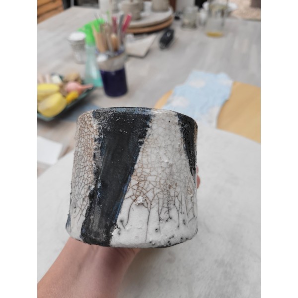 Mug Raku unique Blanc