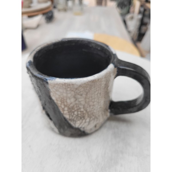 Mug Raku unique Blanc