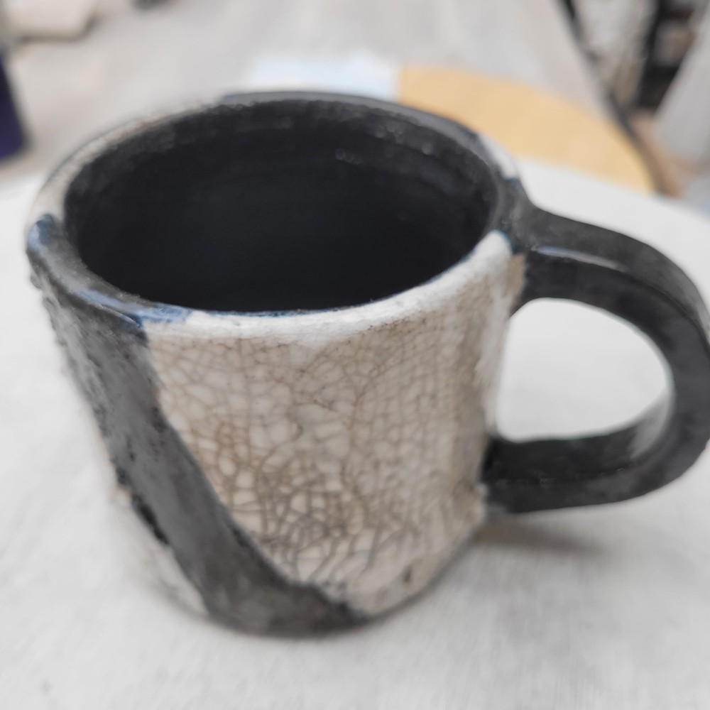 Mug raku blanc unique fait main | Flozraku – photo 8