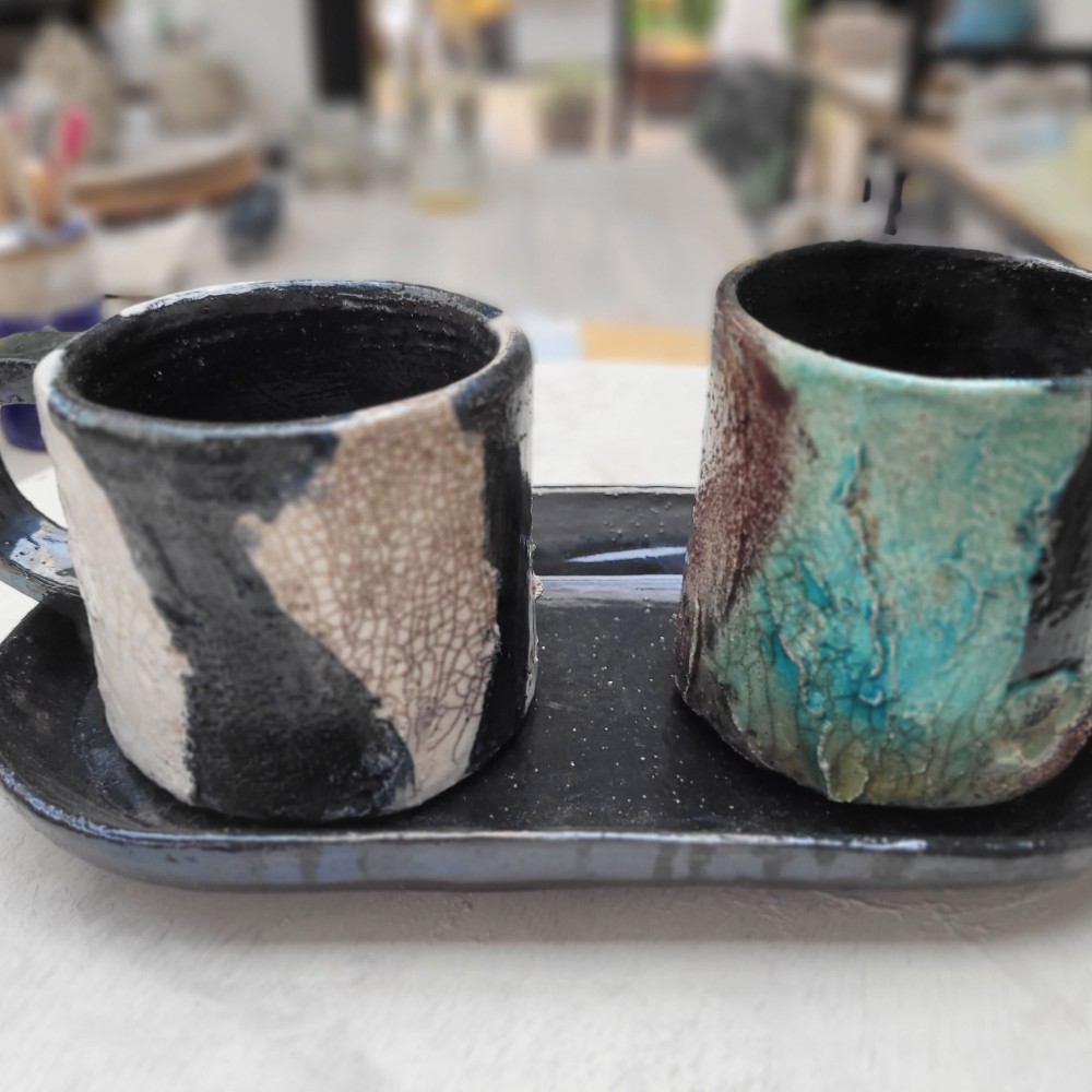 Mug raku blanc unique fait main | Flozraku – photo 9