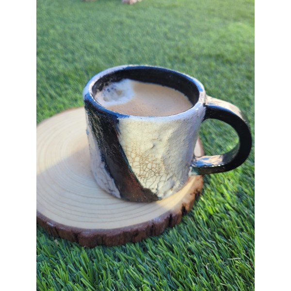 Mug Raku unique Blanc