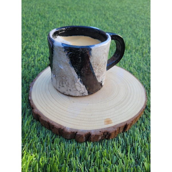 Mug Raku unique Blanc