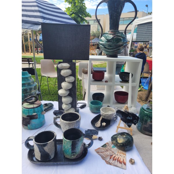 Mug Raku unique Blanc