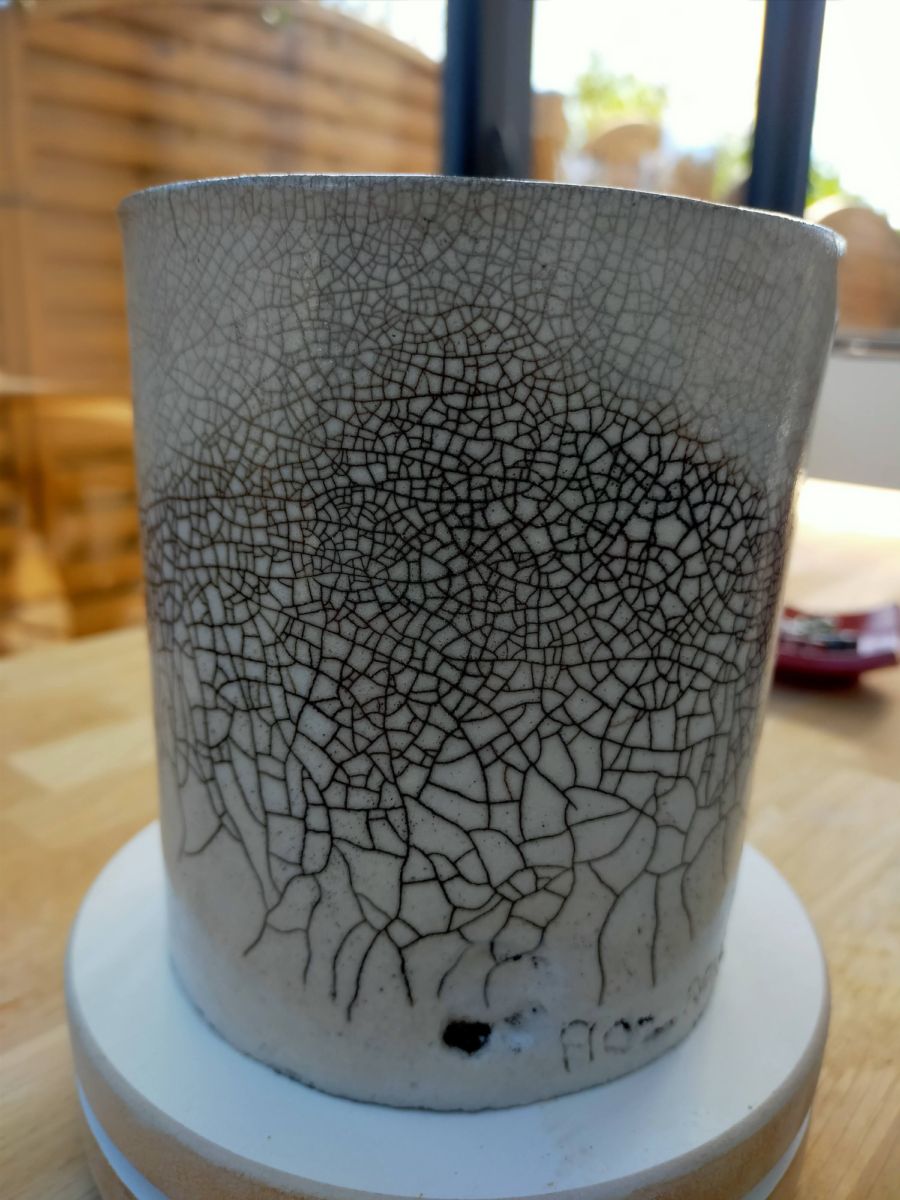 Pot raku unique Nairobi en grès | Flozraku