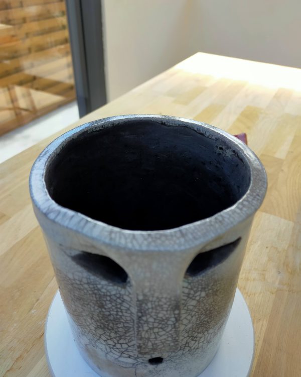 Pot raku unique Nairobi en grès | Flozraku