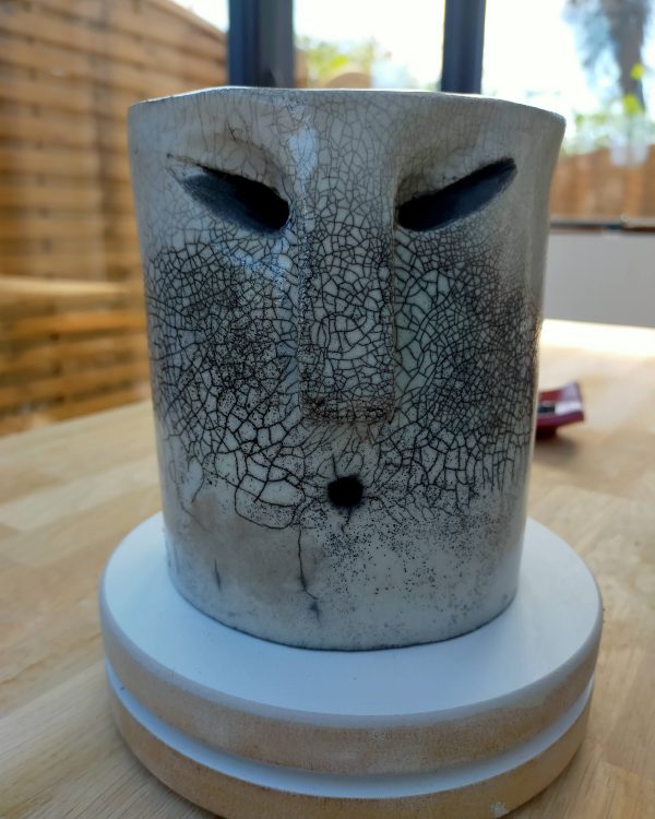 Pot raku unique Nairobi en grès | Flozraku
