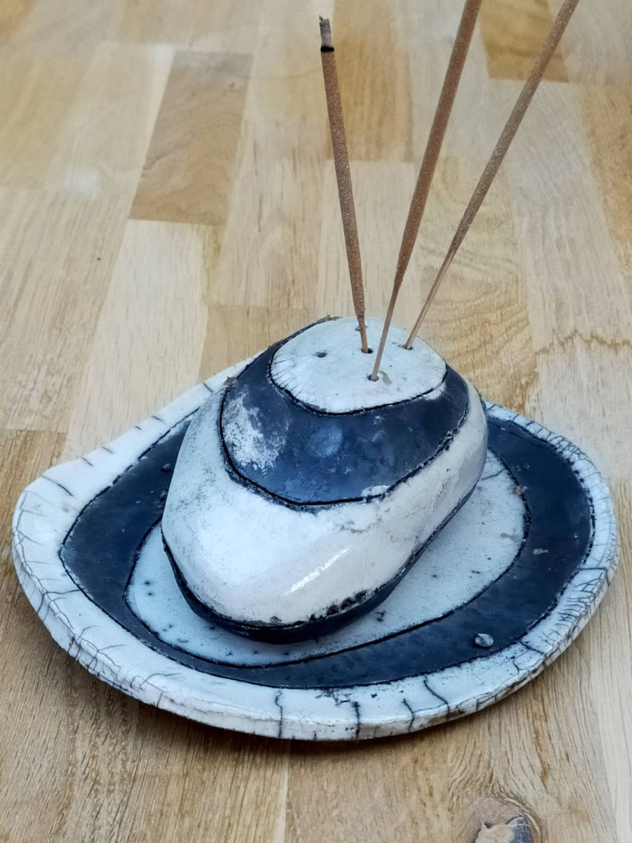 Porte-encens raku Galets amoureux | Flozraku