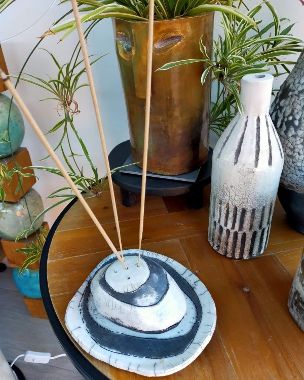Porte-encens raku Galets amoureux | Flozraku