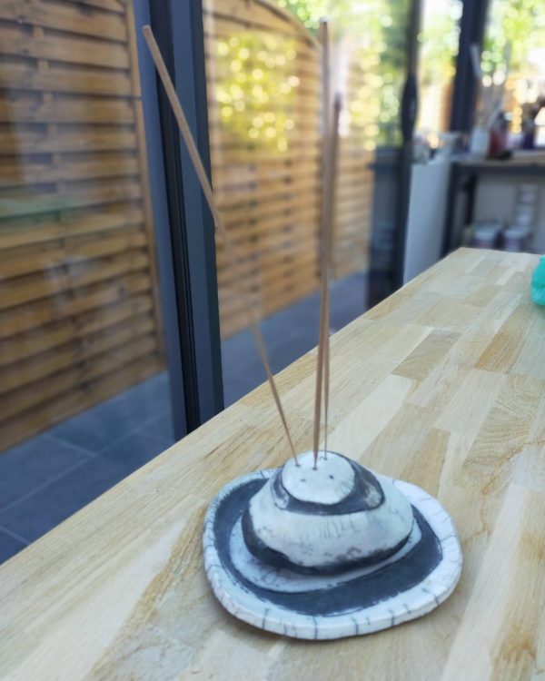 Porte-encens raku Galets amoureux | Flozraku