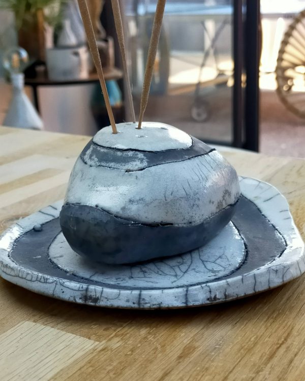 Porte-encens raku Galets amoureux | Flozraku
