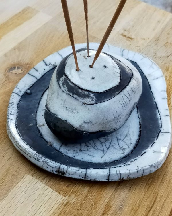 Porte-encens raku Galets amoureux | Flozraku