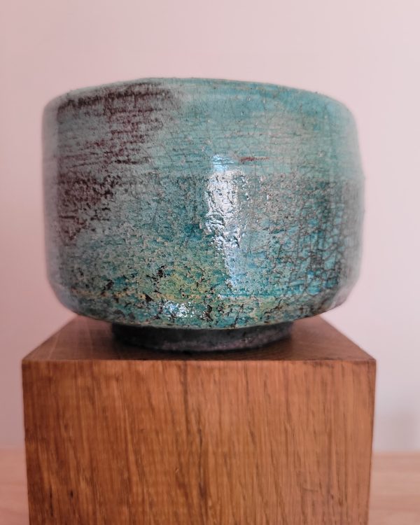 Bol raku turquoise unique fait main | Flozraku
