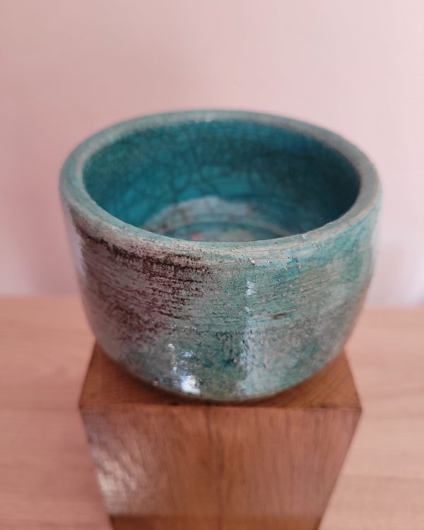 Bol raku turquoise unique fait main | Flozraku