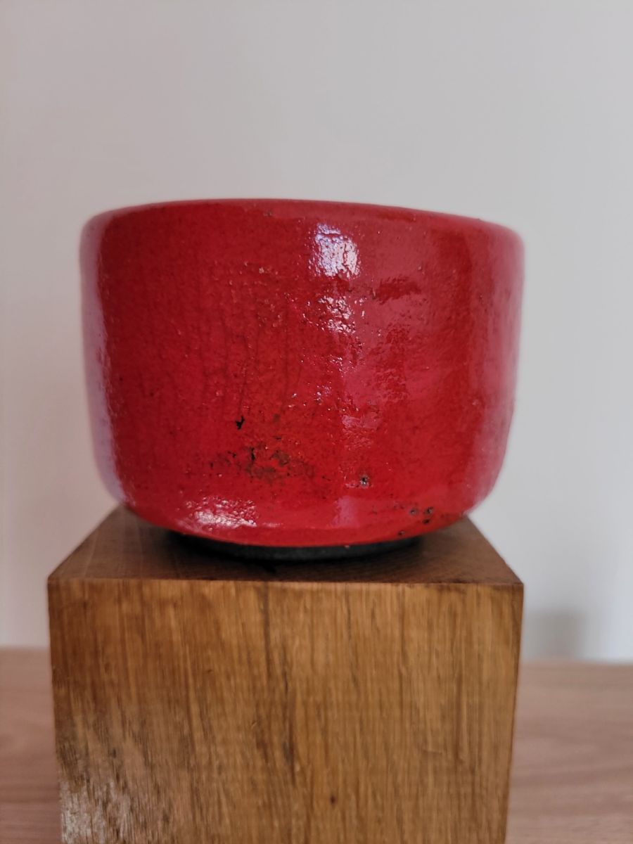 Bol raku rouge unique fait main | Flozraku