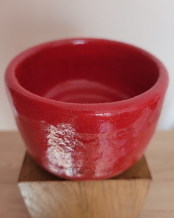 Bol raku rouge unique fait main | Flozraku