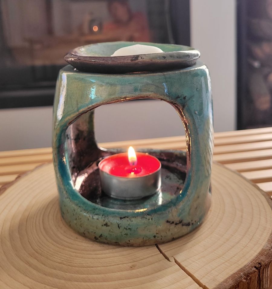 Brûleur raku turquoise unique | Flozraku