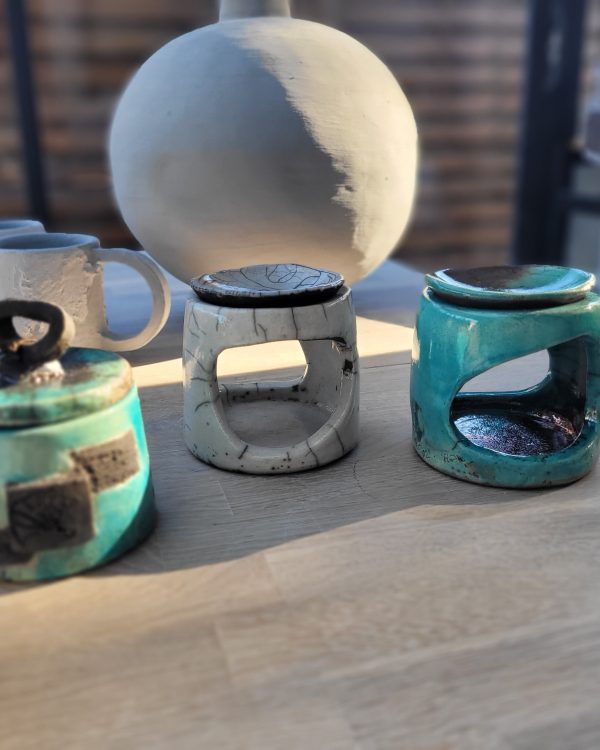 Brûleur raku turquoise unique | Flozraku