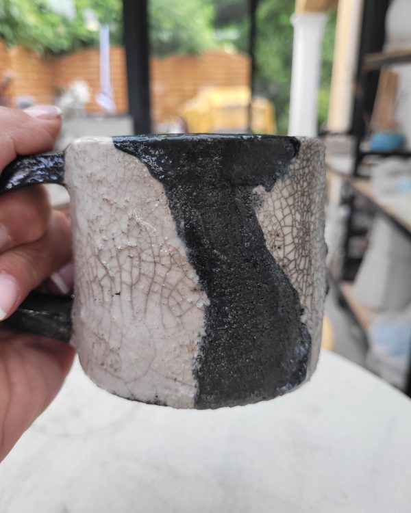 Mug raku blanc unique fait main | Flozraku