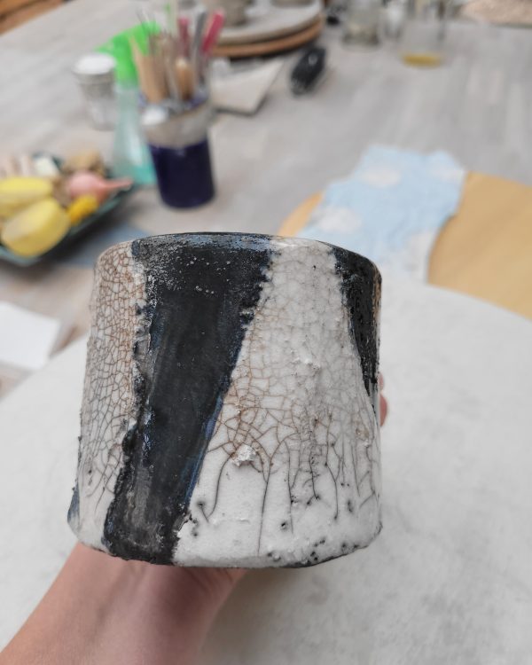 Mug raku blanc unique fait main | Flozraku