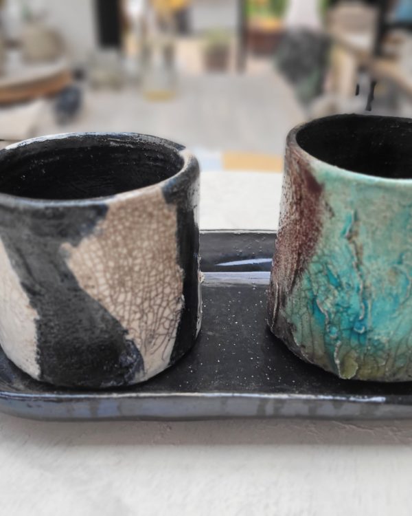 Mug raku blanc unique fait main | Flozraku